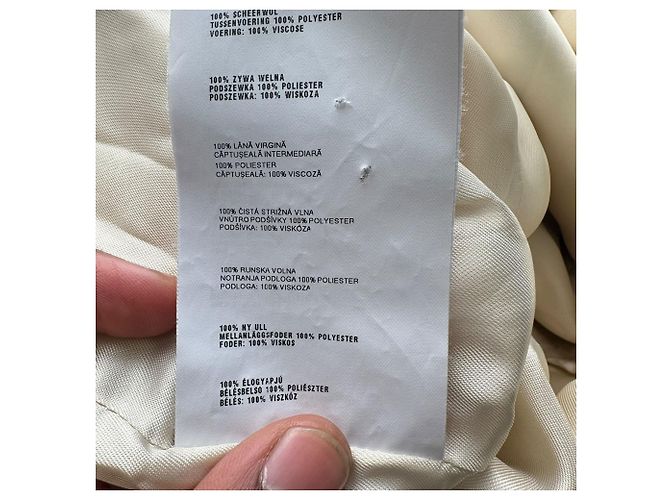 Manteau boutonné Miu Miu en laine jaune - vue 6