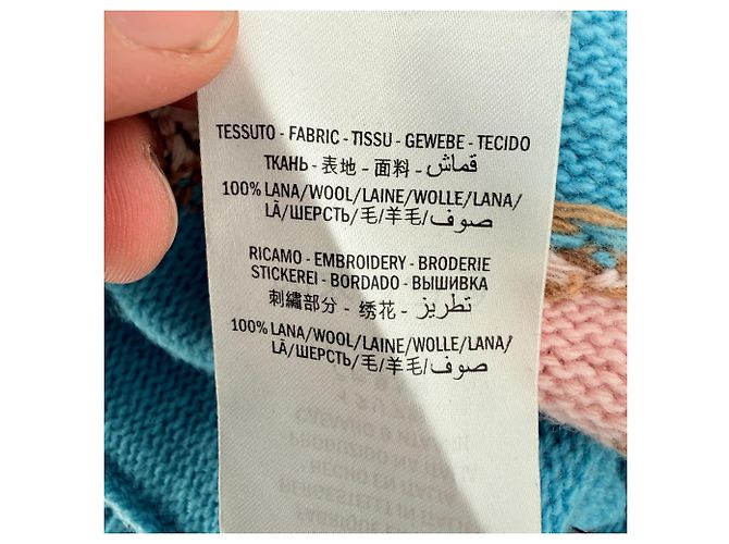 Gucci Strickpullover mit Schweine-Motiv aus blauer Wolle - Ansicht 5