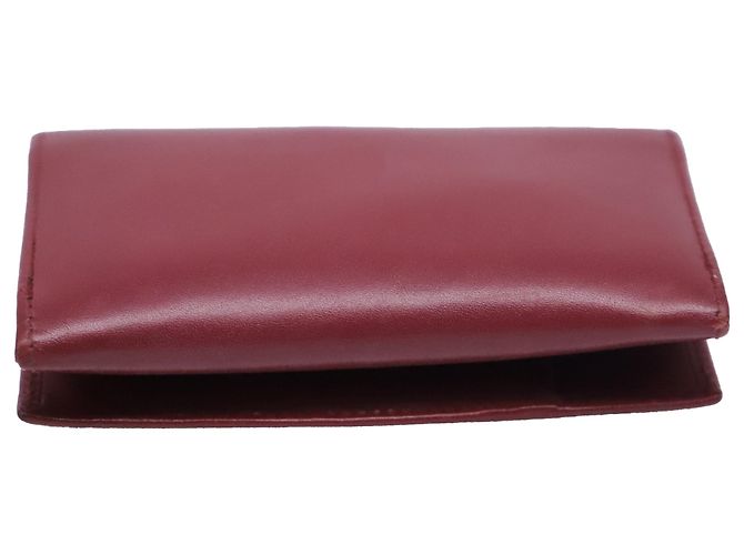 Portafoglio Prada con logo smaltato in pelle rossa - vista 5