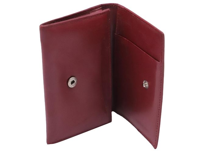 Portafoglio Prada con logo smaltato in pelle rossa - vista 6