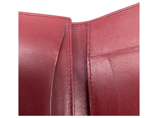 Portafoglio Prada con logo smaltato in pelle rossa - vista 7