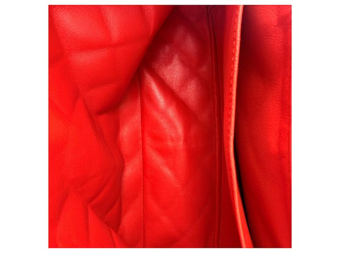 Borsa Chanel Classic Double Flap in pelle rossa - vista 15