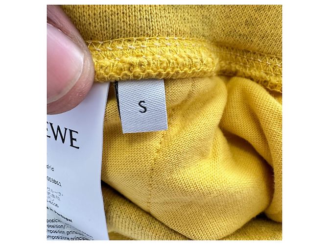 Pantalones de chándal con cordón Loewe Anagram en algodón amarillo - vista 4