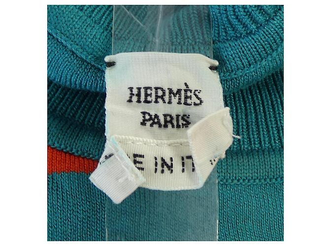 Hermès Wollstrickwaren Grün Rot - Ansicht 5