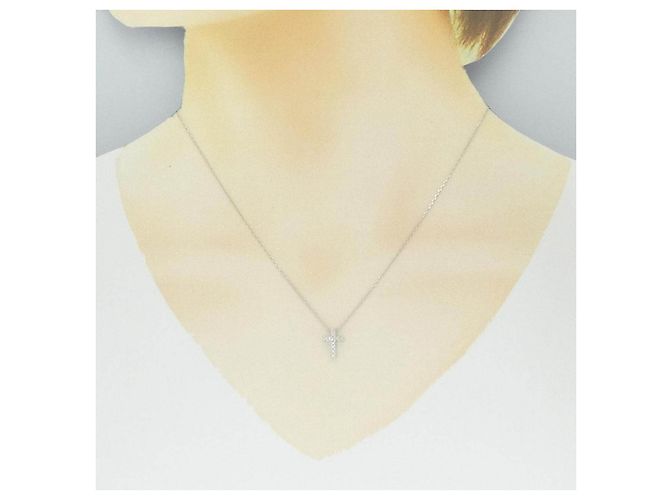 Autre Marque Collana Croce in Diamanti Au750 - vista 6