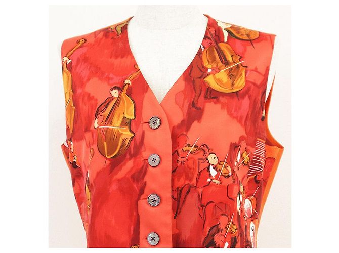 Chaleco de seda rojo Hermès - vista 2