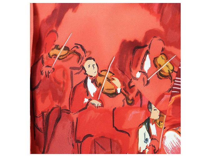 Chaleco de seda rojo Hermès - vista 3