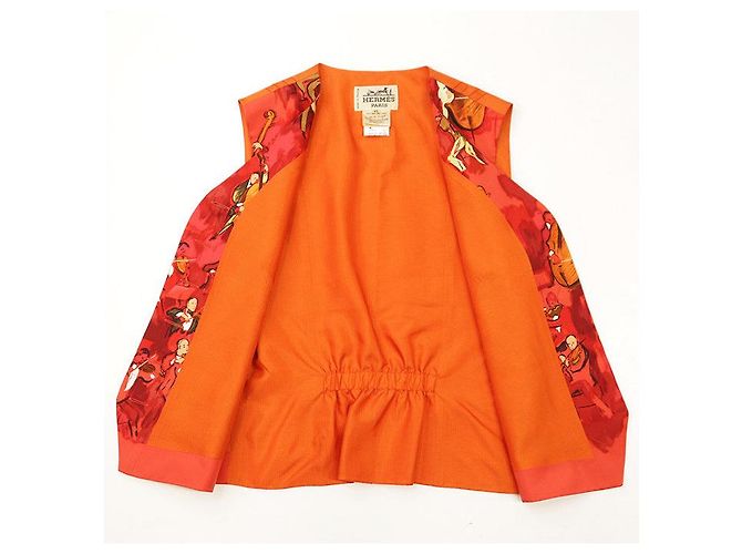 Chaleco de seda rojo Hermès - vista 7