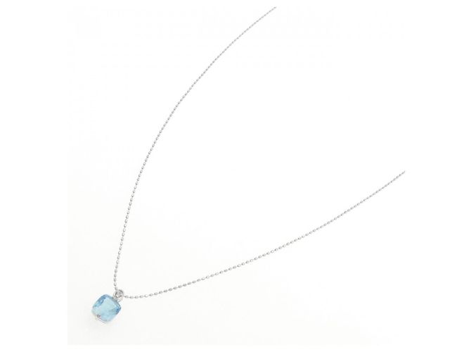 Autre Marque Collana Au750 Topazio Blu e Diamanti - vista 2