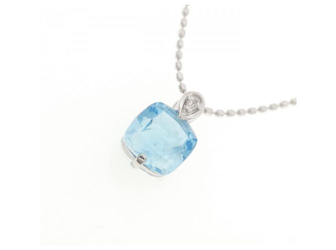 Autre Marque Collana Au750 Topazio Blu e Diamanti - vista 3