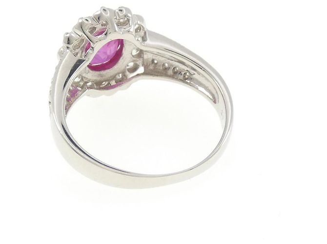 Autre Marque PT900 Ring mit Rubin und Diamanten - Ansicht 3