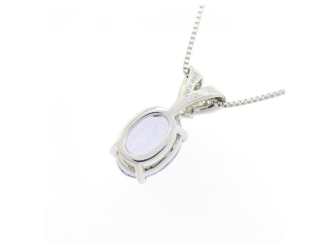 Autre Marque Collana in Tanzanite e Diamanti Pt900 Pt850 - vista 4