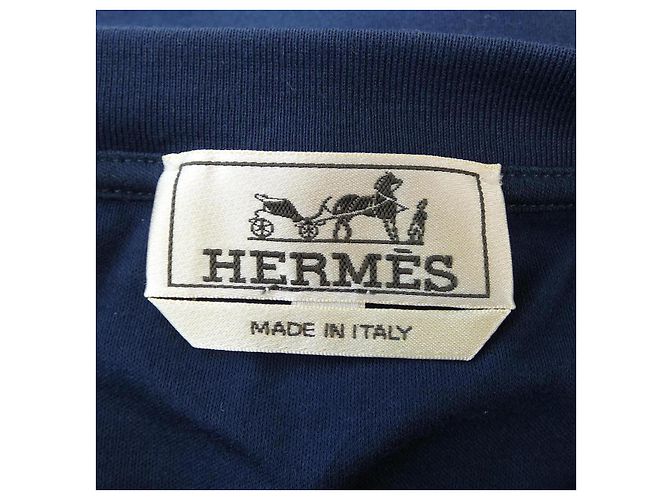 Camiseta de algodón Hermès azul marino - vista 4