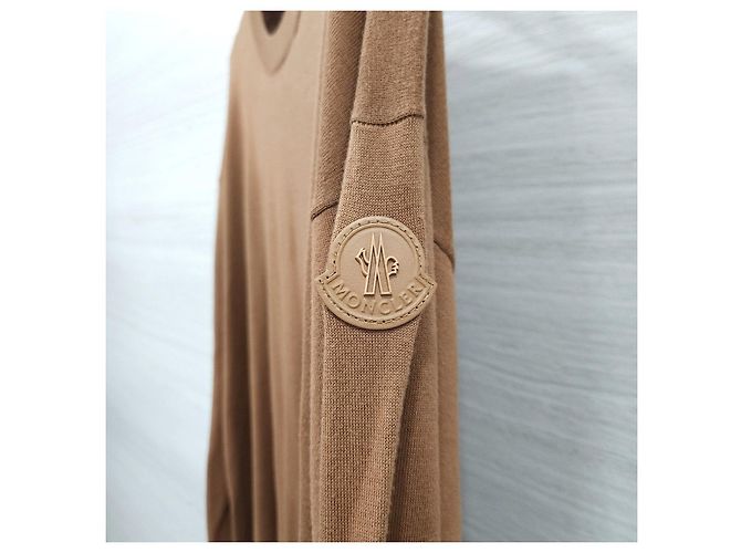Moncler Brauner Strick mit Logo-Patch - Ansicht 10