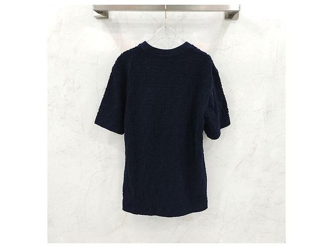 Fendi Navy Terry Kurzarm T-Shirt - Ansicht 2