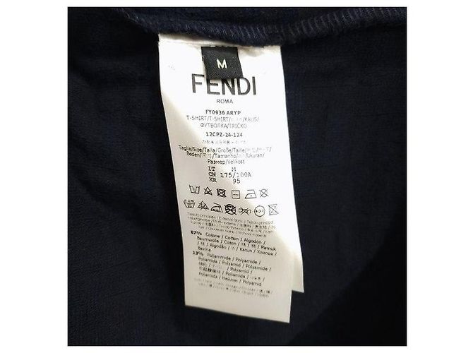 Fendi Navy Terry Kurzarm T-Shirt - Ansicht 5
