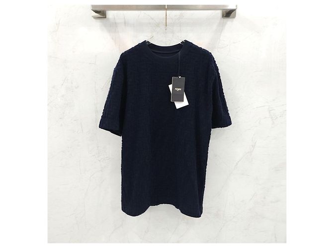 Fendi Navy Terry Kurzarm T-Shirt - Ansicht 6