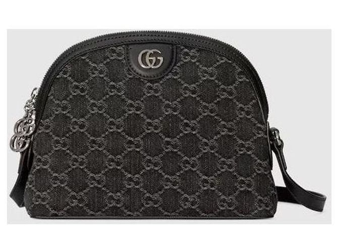 Gucci Borsa a tracolla Ophidia Small in denim nero - vista 10