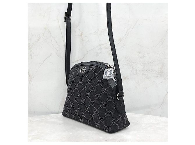 Gucci Borsa a tracolla Ophidia Small in denim nero - vista 12
