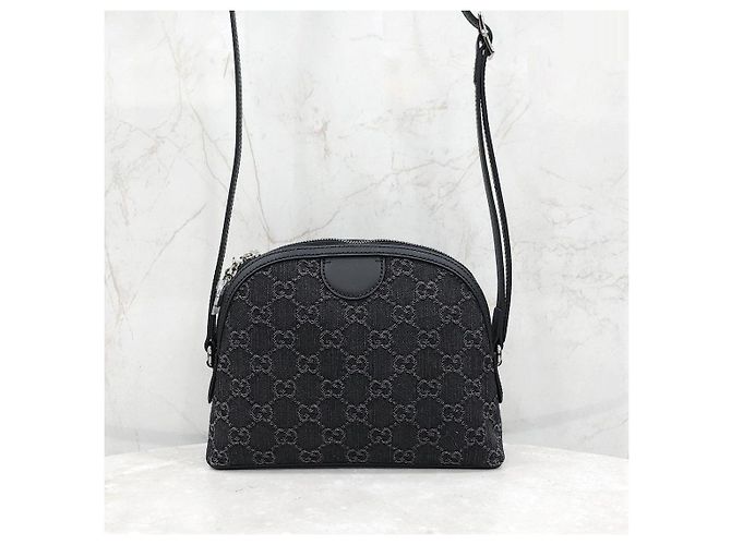 Gucci Borsa a tracolla Ophidia Small in denim nero - vista 13
