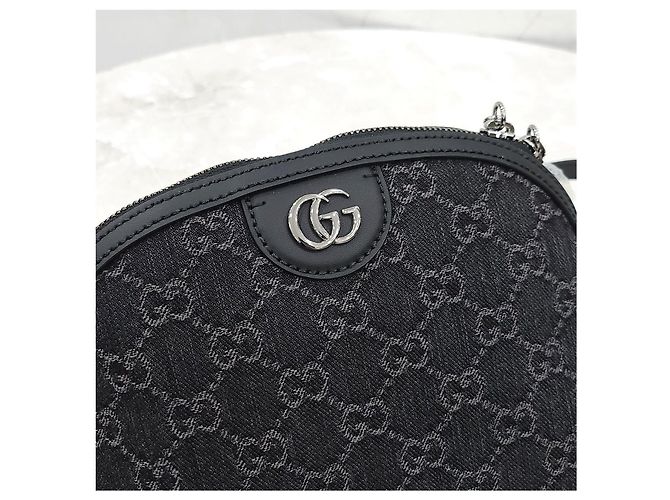 Gucci Borsa a tracolla Ophidia Small in denim nero - vista 14