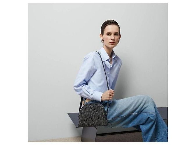 Gucci Borsa a tracolla Ophidia Small in denim nero - vista 9