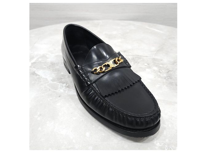 Mocassini Chain Triumph Céline Verdi in Pelle - vista 12