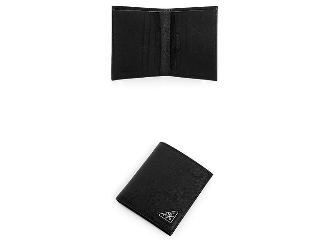 Prada Saffiano Triangle Logo Compact Wallet - view 6
