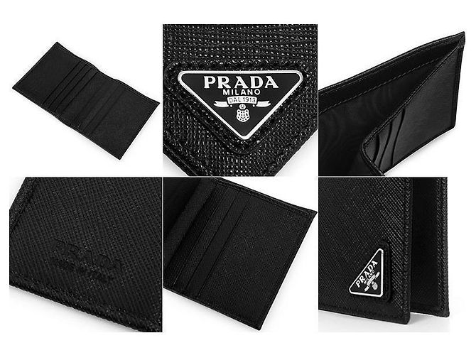 Prada Saffiano Triangle Logo Compact Wallet - view 8