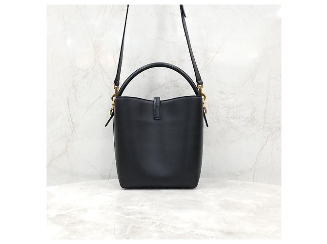 Autre Marque SAINT LAURENT Borsa a secchiello nera in pelle - vista 13
