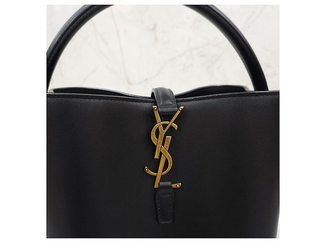 Autre Marque SAINT LAURENT Borsa a secchiello nera in pelle - vista 15
