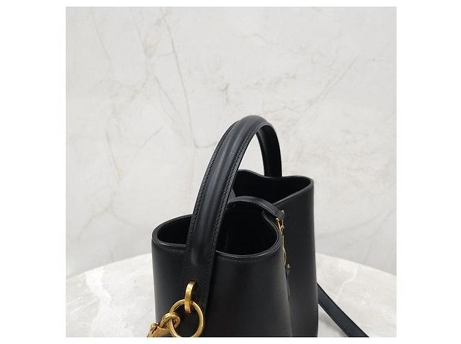 Autre Marque SAINT LAURENT Borsa a secchiello nera in pelle - vista 6