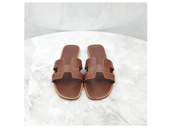 Hermès Sandalio Oran dorato - vista 10