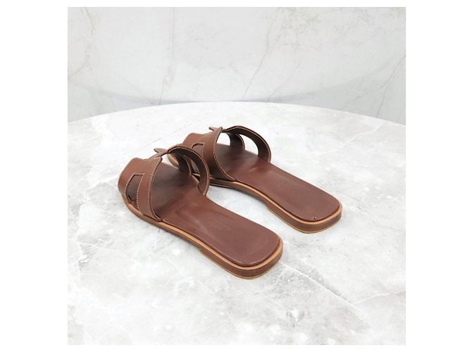 Hermès Sandalio Oran dorato - vista 12
