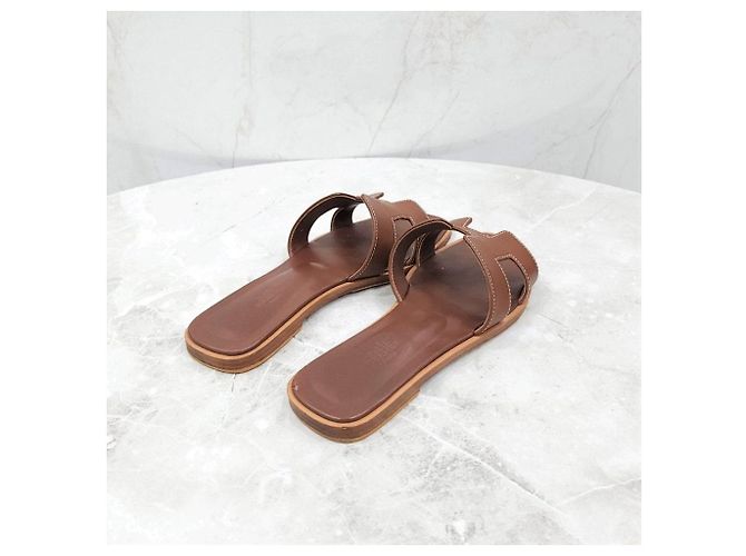 Hermès Sandalio Oran dorato - vista 13