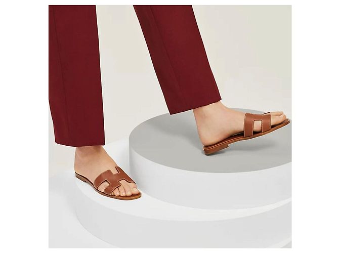 Hermès Sandalio Oran dorato - vista 15