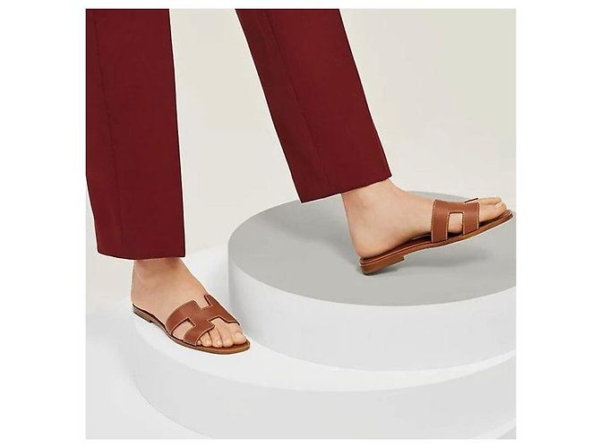 Hermès Sandalio Oran dorato - vista 7