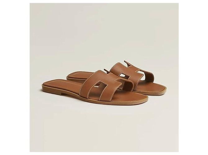 Hermès Sandalio Oran dorato - vista 8