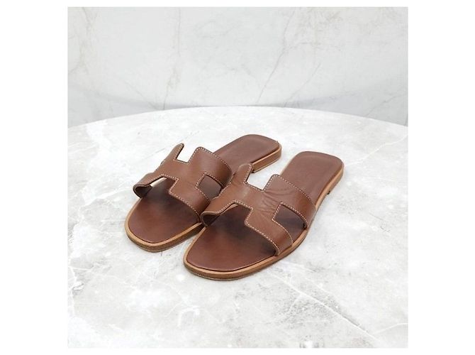 Hermès Sandalio Oran dorato - vista 9