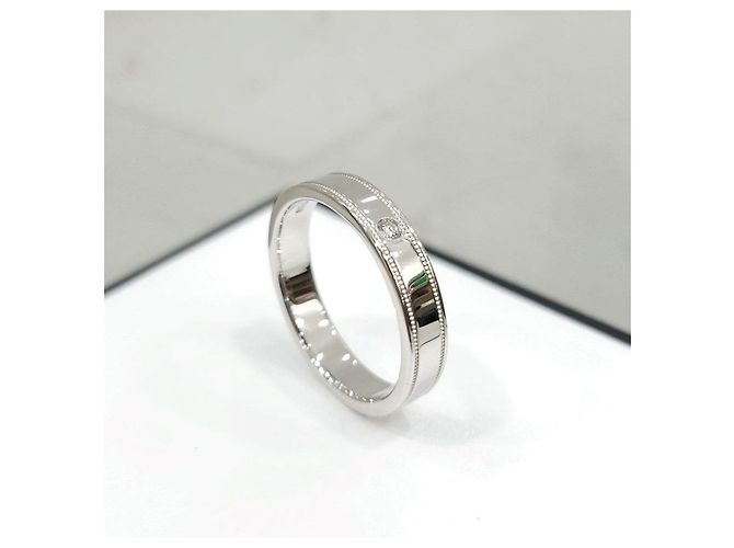 Tiffany & Co Diamond Together Double Milgrain Band Ring Platin - Ansicht 10