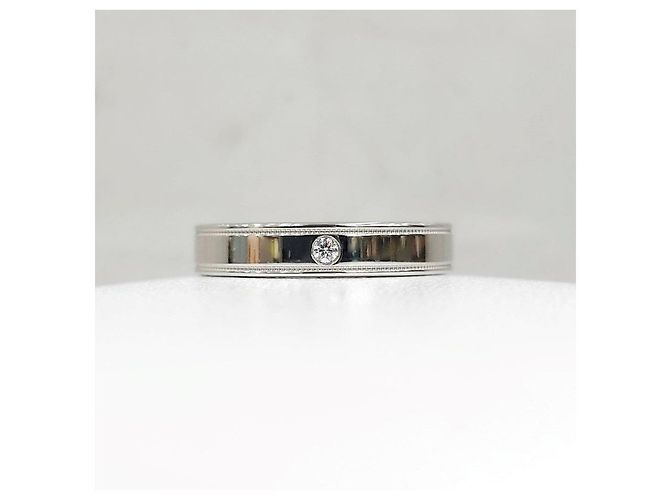 Tiffany & Co Diamond Together Double Milgrain Band Ring Platin - Ansicht 7