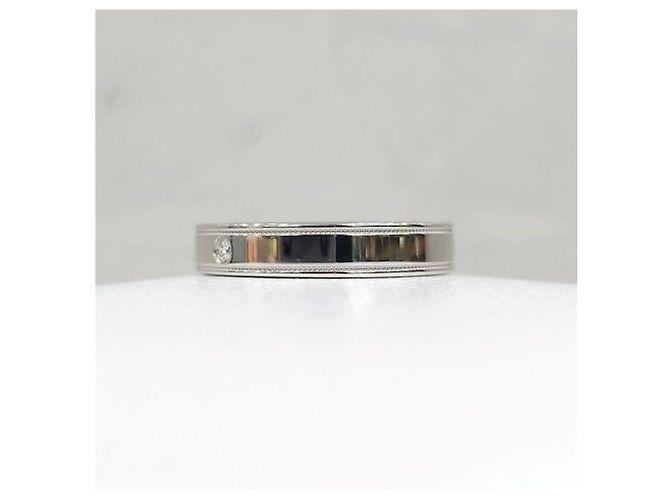 Tiffany & Co Diamond Together Double Milgrain Band Ring Platin - Ansicht 8