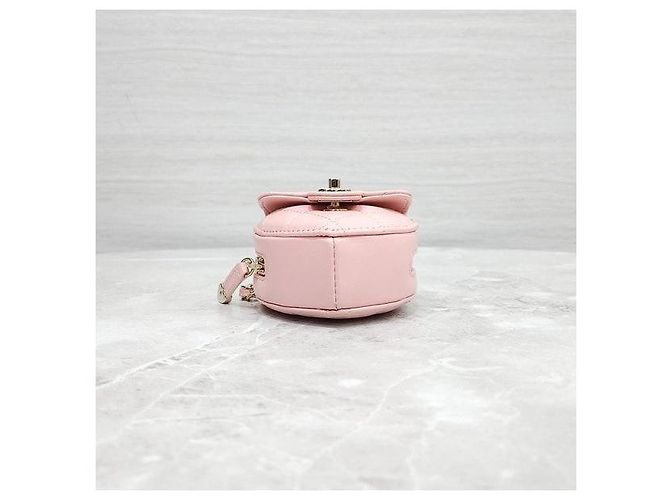 Charm per borsa Chanel cuore rosa in pelle - vista 8