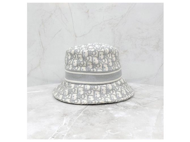 Dior Oblique Bestickter Bucket Hat Grau - Ansicht 10