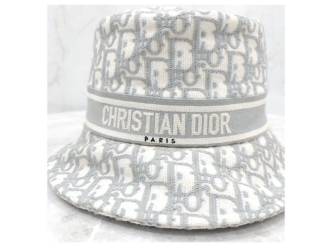 Dior Oblique Bestickter Bucket Hat Grau - Ansicht 12
