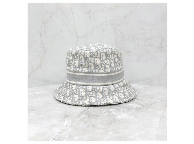 Dior Oblique Bestickter Bucket Hat Grau - Ansicht 3