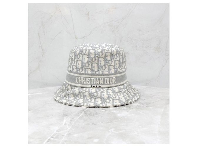 Dior Oblique Bestickter Bucket Hat Grau - Ansicht 8