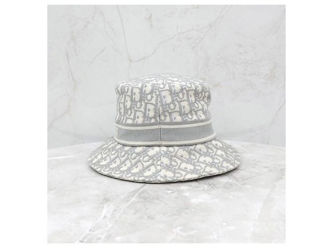 Dior Oblique Bestickter Bucket Hat Grau - Ansicht 9