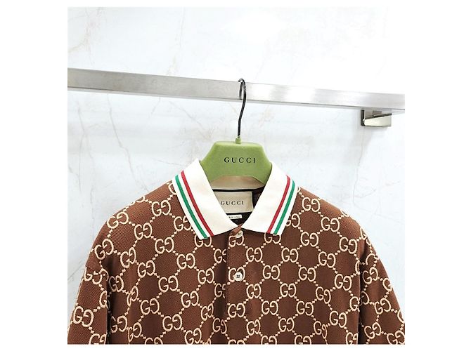 Gucci Braunes Polohemd aus Stretch-Baumwolle - Ansicht 8