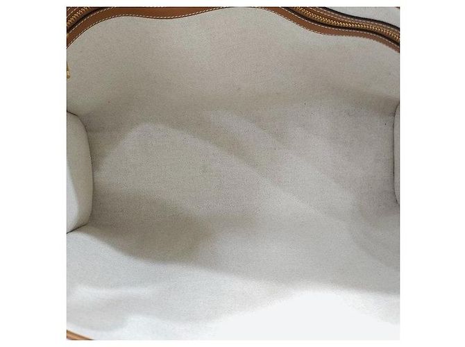 Céline Borsa Cabas Orizzontale in Tessuto Ricamato Blu Navy - vista 9